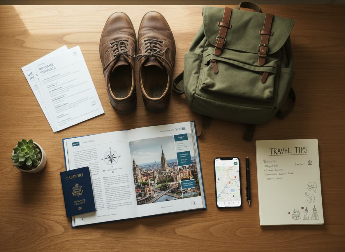 Préparation de voyage - valise et accessoires